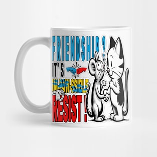 Unlikely Pals Cat and Mouse Mug